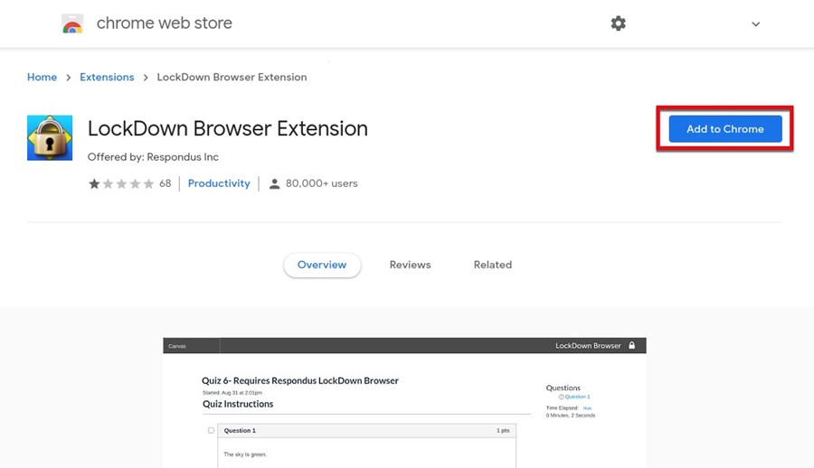 Add to Chrome from Google store