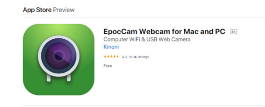 EpocCam Webcam for Mac and PC app