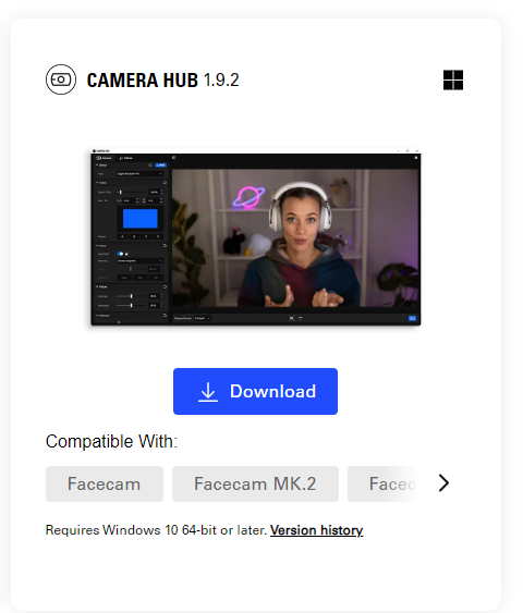 Camera Hub app for the computer