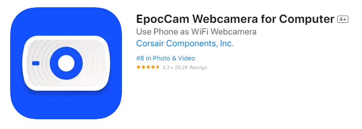 EpocCam Webcam for Mac and PC app