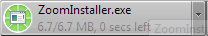 a screenshot of the ZoomInstaller.exe button after downloading