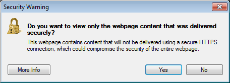 a screenshot of the security warning pop up