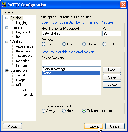 How to create log in putty session?