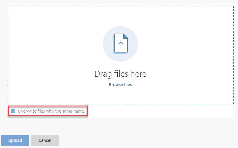 Upload files to network share screenshot