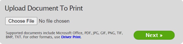 Upload Document window