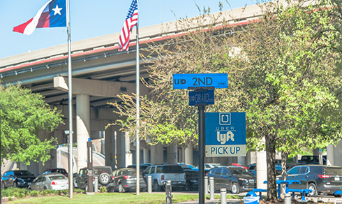 Ride share pick-up spot on Girard St.