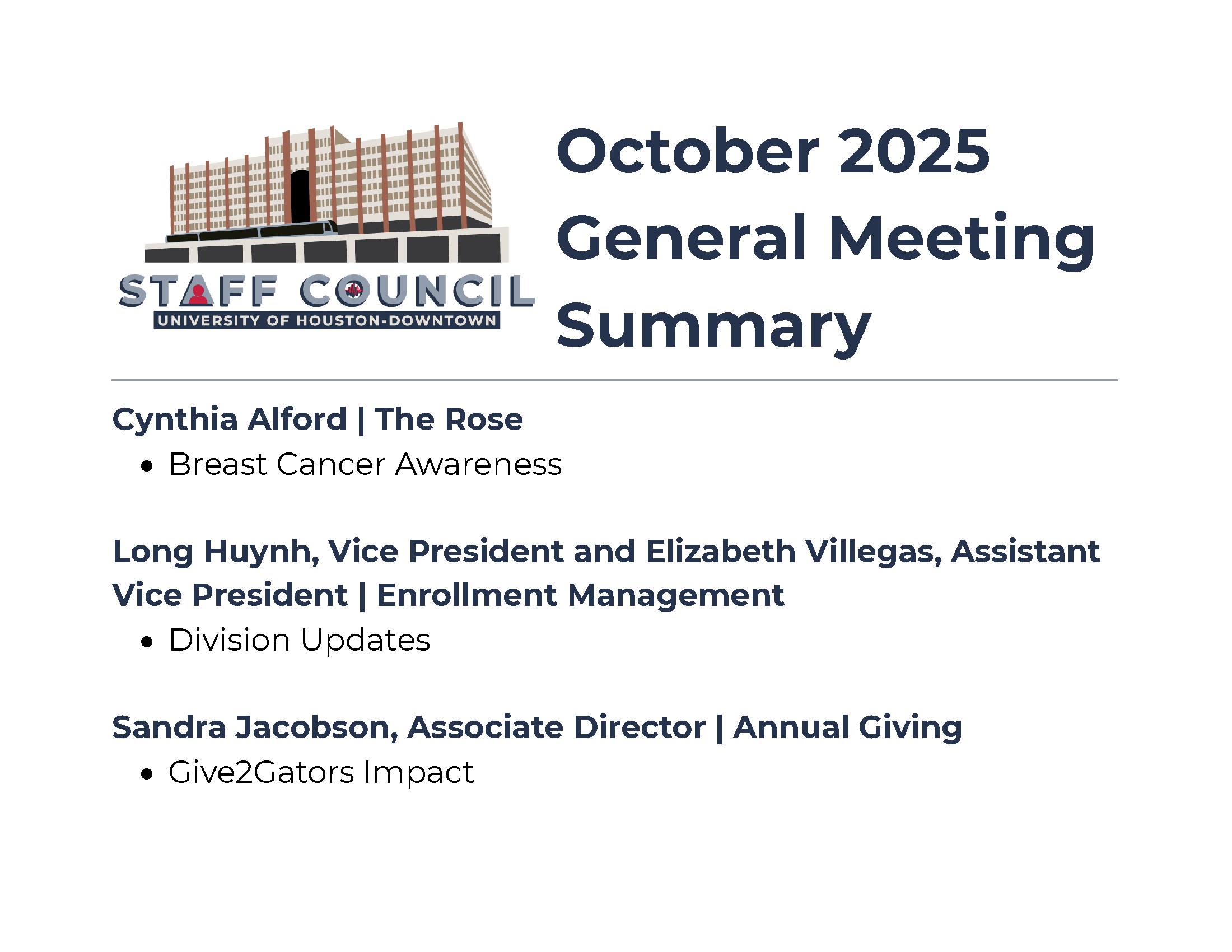 Summary of Previous General Meeting