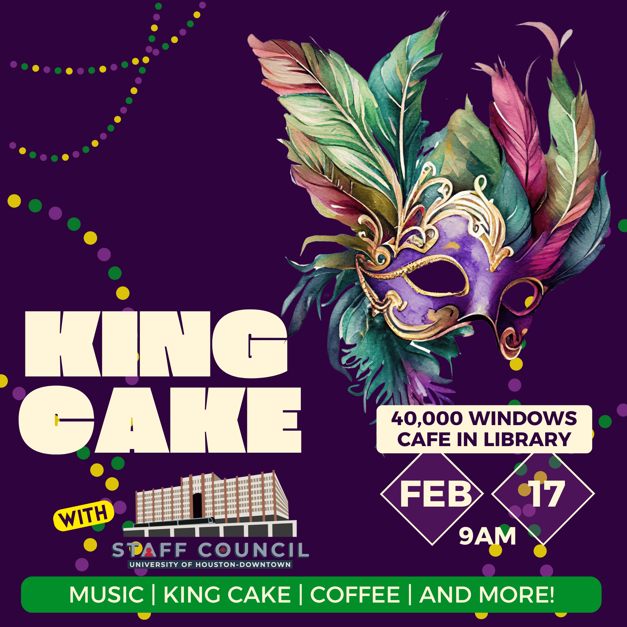 2026 King Cake with UHDSC- MardiGras Event