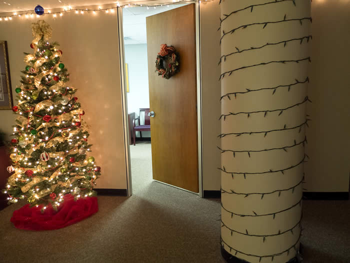 lights and Christmas tree