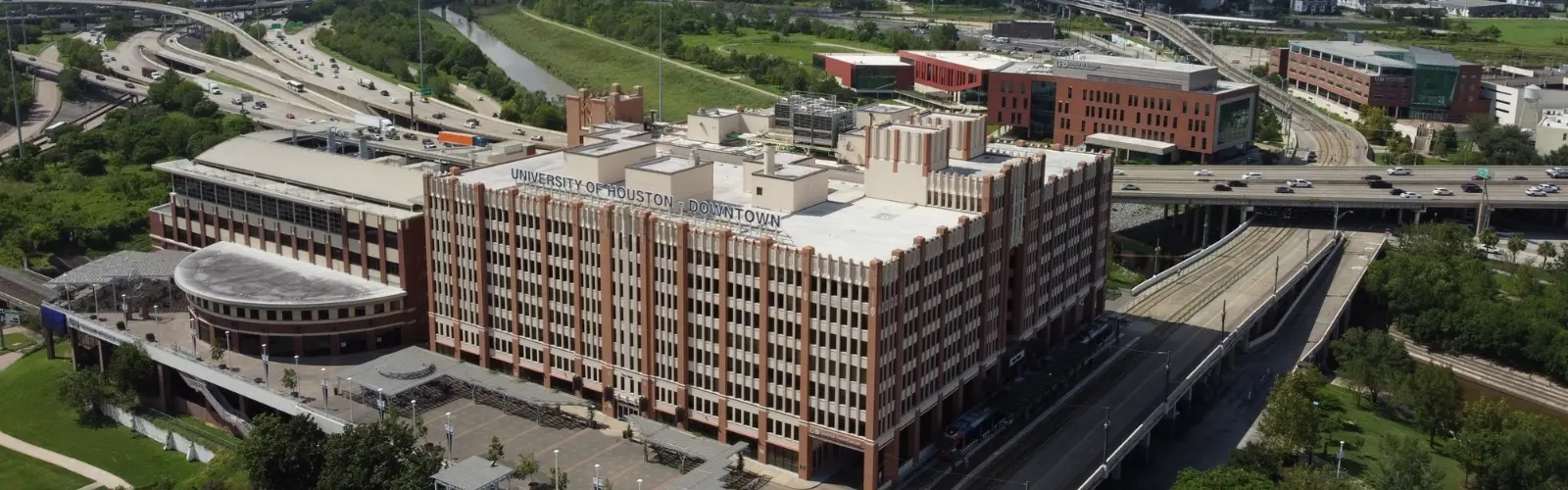 Aerial view of UHD campus