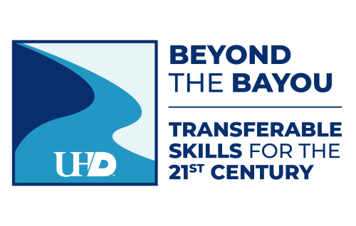 graphic of a bayou with the words "Beyond the Bayou: Transferable Skills for the 21st Century."