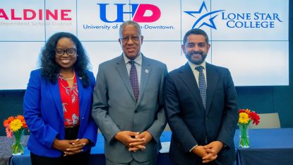 President Blanchard and Aldine ISD, Lone Star College officials
