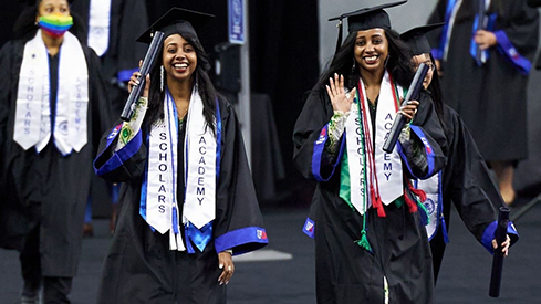 Honors Graduates Fikir (left) and Mercy (right) Tadesse 