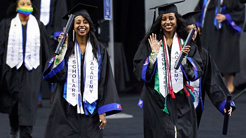 Honors Graduates Fikir (left) and Mercy (right) Tadesse
