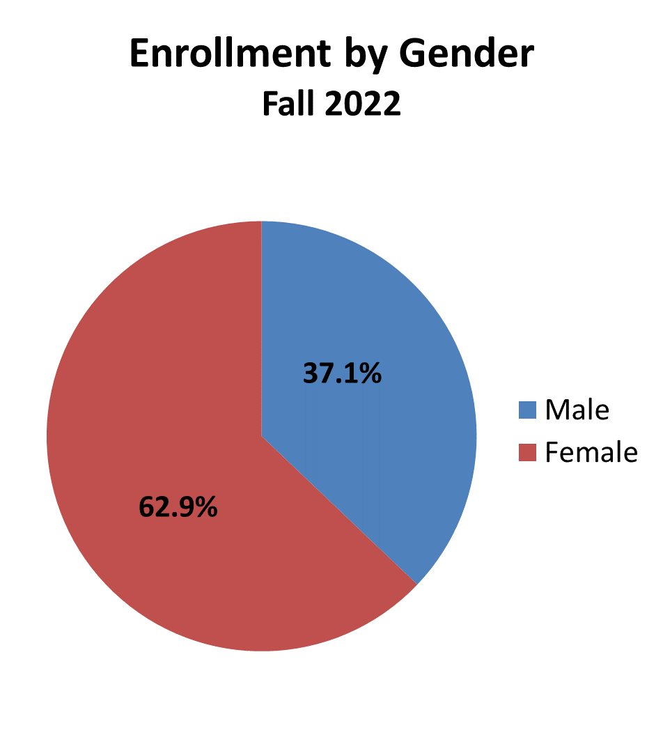 Enrollment by gender pie chart
