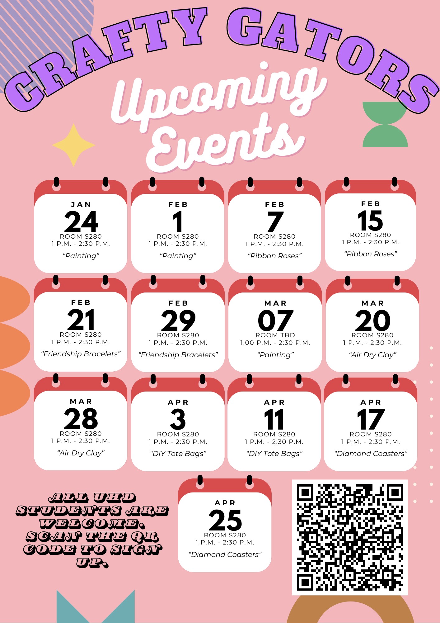 Calendar of events