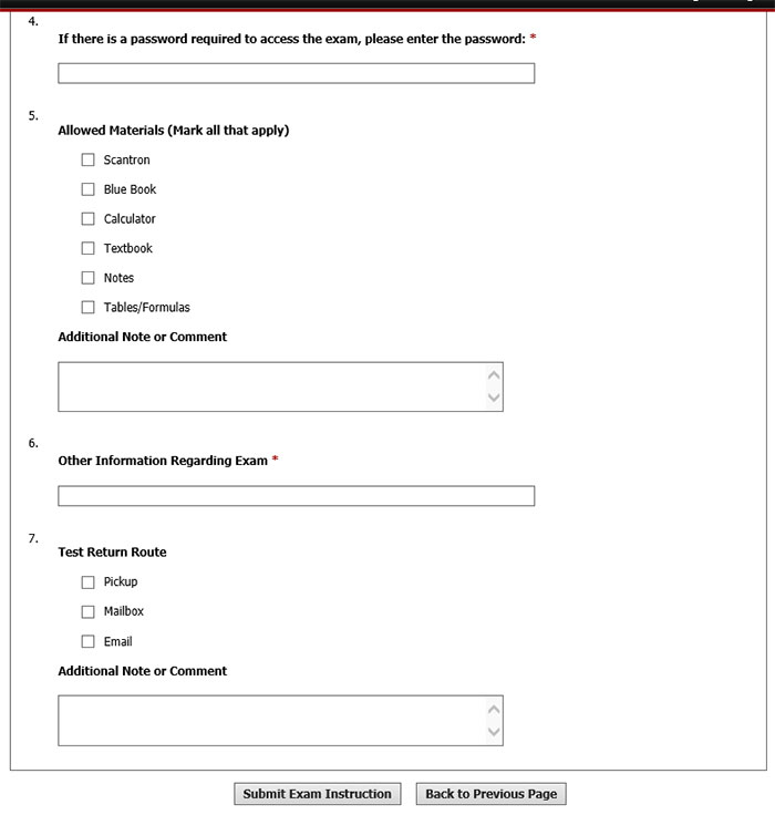 Screenshot of Exam Instruction Part 2