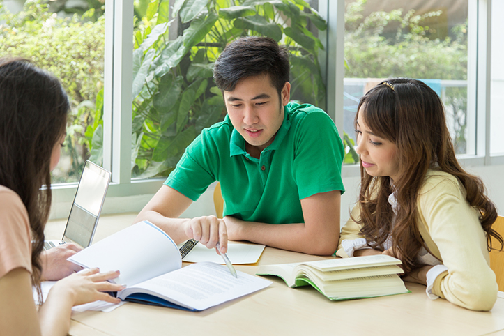 Students studying together