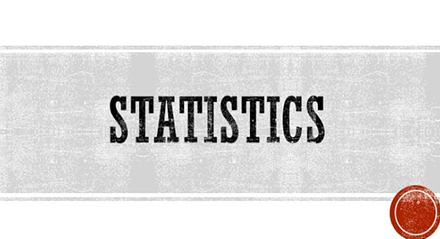 Statistics (banner with a gray rectangle and a red circle)
