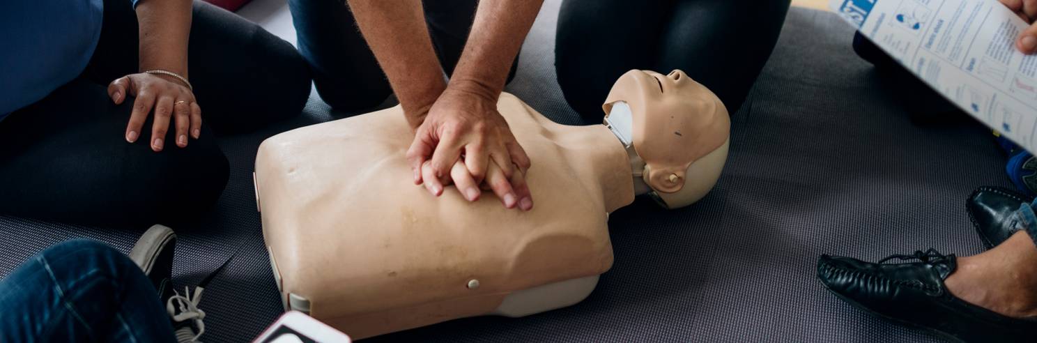 cpr first aid training concept