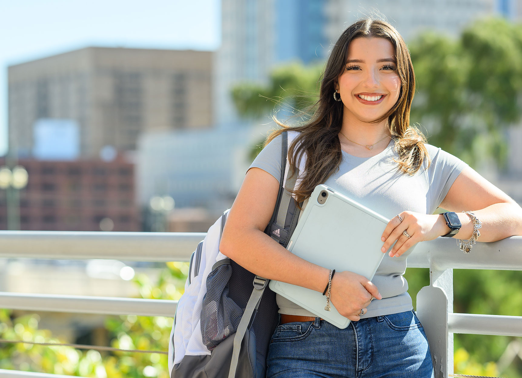 Female student smiling