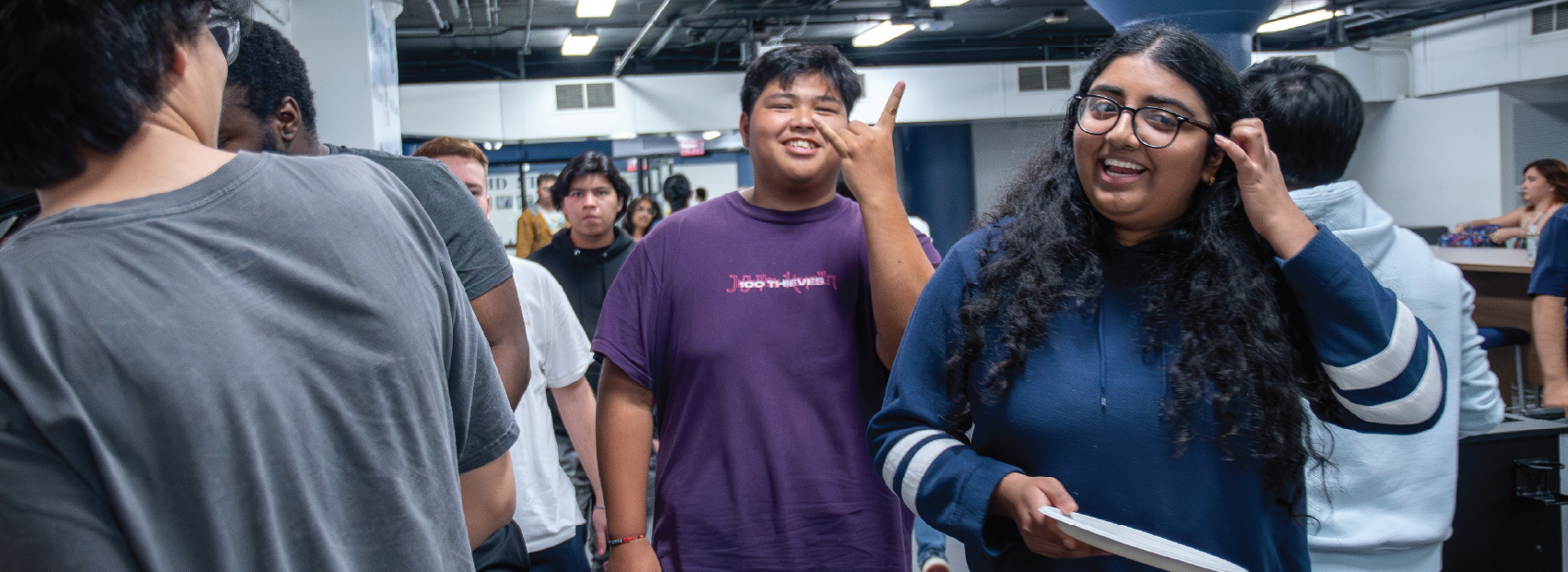Students enjoying the student life center
