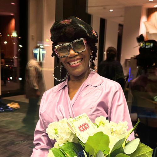 Debora Evans smiles at the University of Houston Downtown's Gourmet Gators 