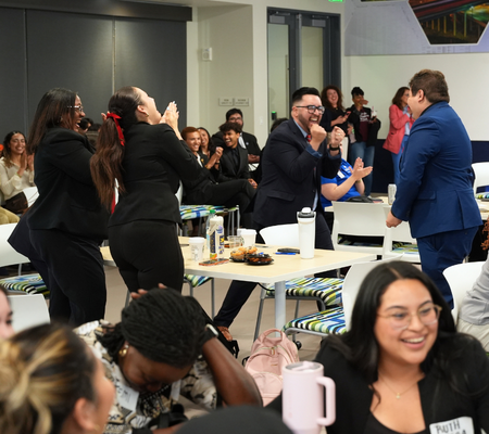 Students in SHRM UHD celebrate winning the 2026 Society for Human Resource Management Student Competition at the University of Houston-Downtown