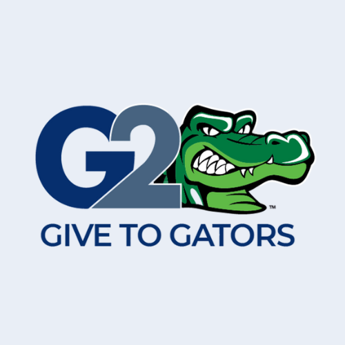 The university of houston-downtown's give to gators logo. University of Houston-Downtown's alligator mascot ed-u-gator.