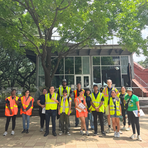 Zero Waste Volunteers for Earth Day at Discovery Green. 