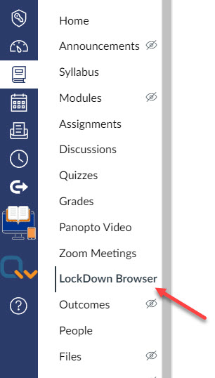 LockDown Browser Link in Course Menu