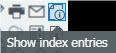 a screenshot of the show index entries button